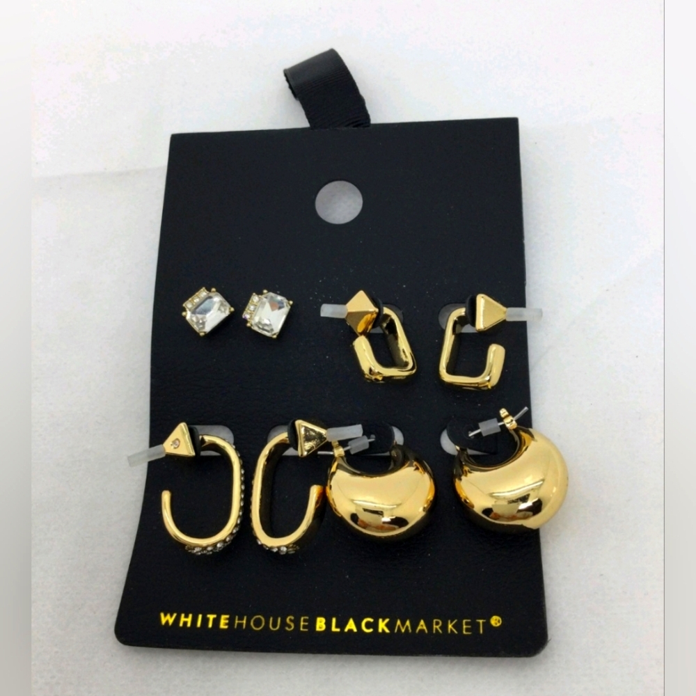 White House Black Market Hoop & Stud Earrings Set NWT
